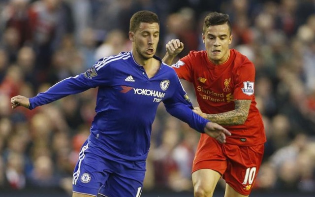 Chelsea's Eden Hazard and Liverpool's Philippe Coutinho