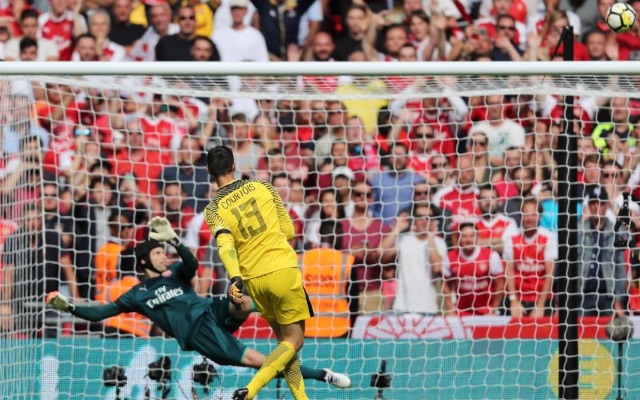 Thibaut Courtois misses penalty against Petr Cech