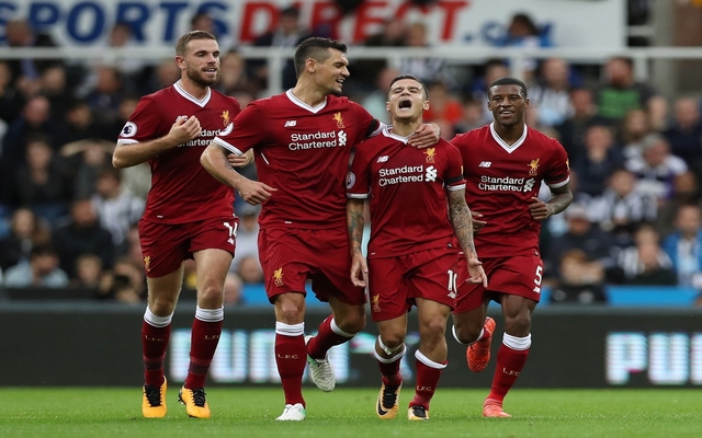 Liverpool players celebrate
