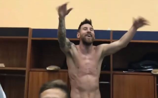 Lionel Messi celebrates