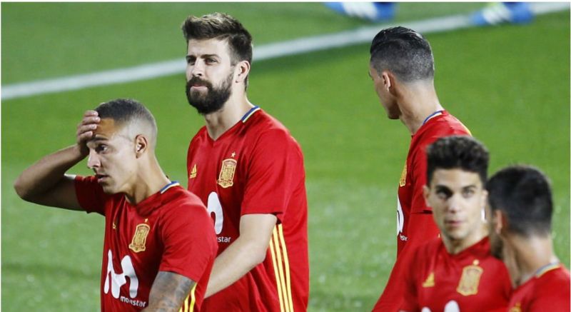 Pique in Spain training