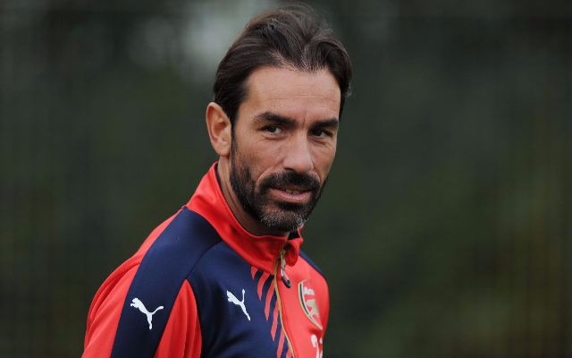 Robert Pires in Arsenal training