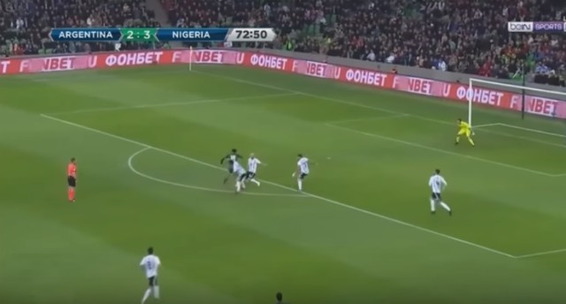Alex Iwobi scores vs Argentina