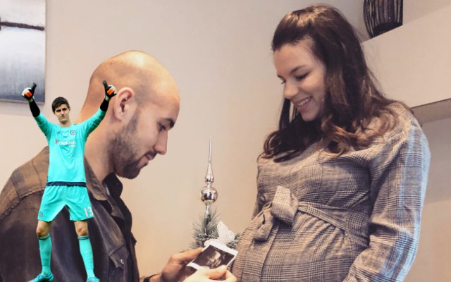 Thibaut Courtois congratulates Matej Delac on wife's pregnancy