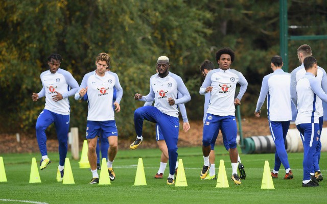 chelsea training willian batshuayi bakayoko alonso