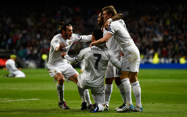 Real Madrid players celebrate