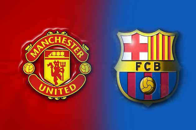 Man Utd Barca badges