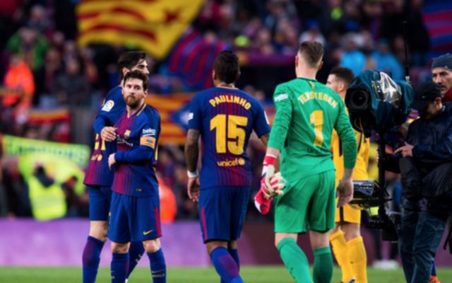 Lionel Messi and Marc-Andre Ter Stegen Barcelona