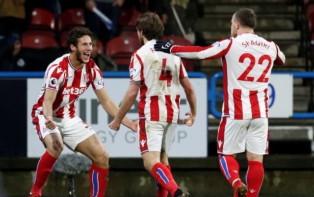 Stoke's Ramadan Sobhi. Is Stoke vs Crystal Palace on TV