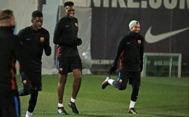 Lionel messi Yerry Mina Barcelona