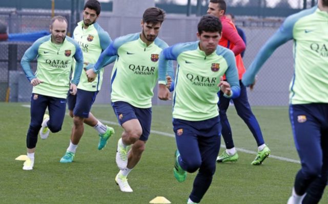 Andres Iniesta and Carles Alena barcelona