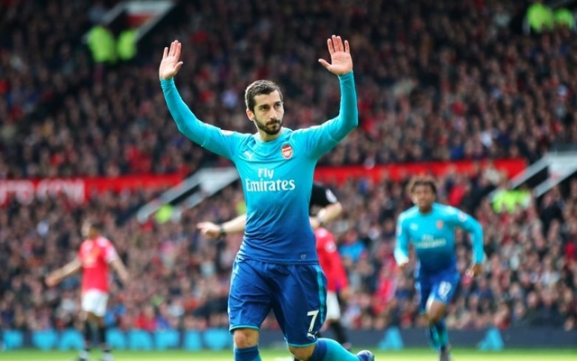 Mkhitaryan Arsenal celebration vs Man Utd