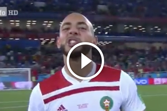 Nordin Amrabat VAR rant Morocco Spain