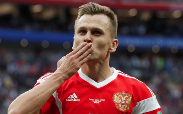 Denis Cheryshev in action for Russia
