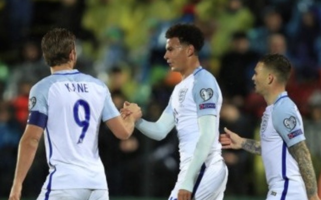 Tottenham trio Harry Kane, Dele Alli and Kieran Tripper in England action