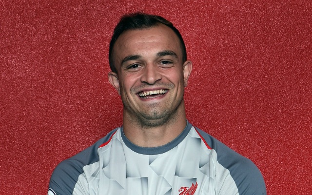 Xherdan Shaqiri in new Liverpool away kit