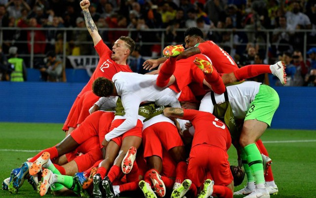 england celebrations. England vs Croatia lineups