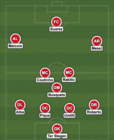 barcelona line-up this season