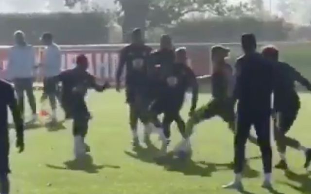 Neymar Brazil training nutmeg