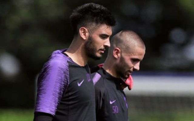 Paulo Gazzaniga and Alfie Whiteman in Tottenham training