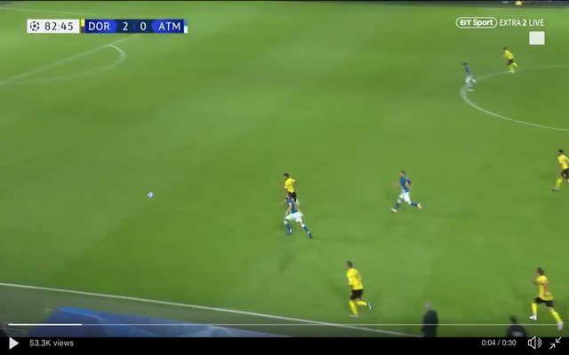 Sancho goal for Dortmund vs Atletico