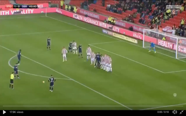 Harry Wilson scores another free kick for Derby vs Stoke