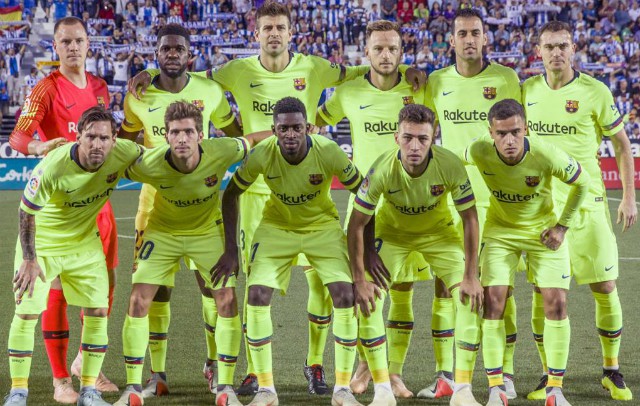 barcelona team messi rakitic coutinho busquets