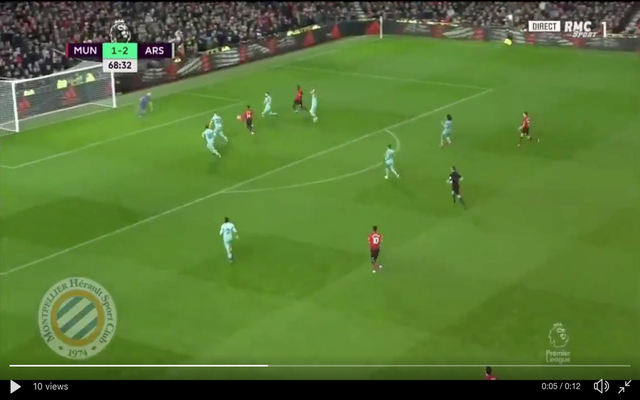 Lingard scores for United vs Arsenal straight from kick off