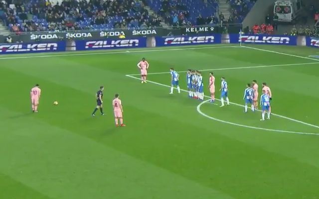 Messi free-kick Barcelona Espanyol