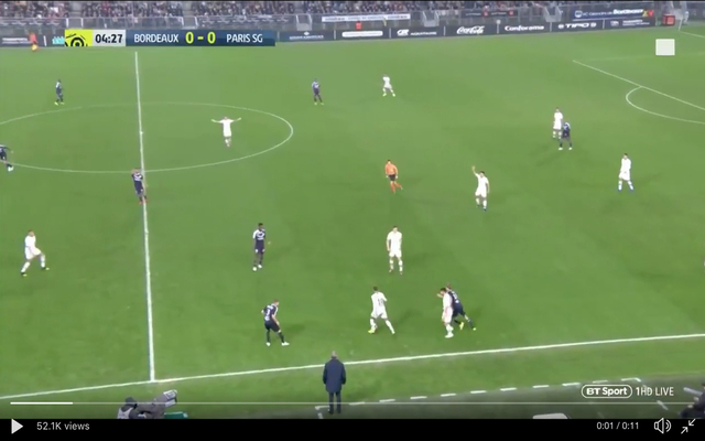 Neymar slick nutmeg on Bordeaux player