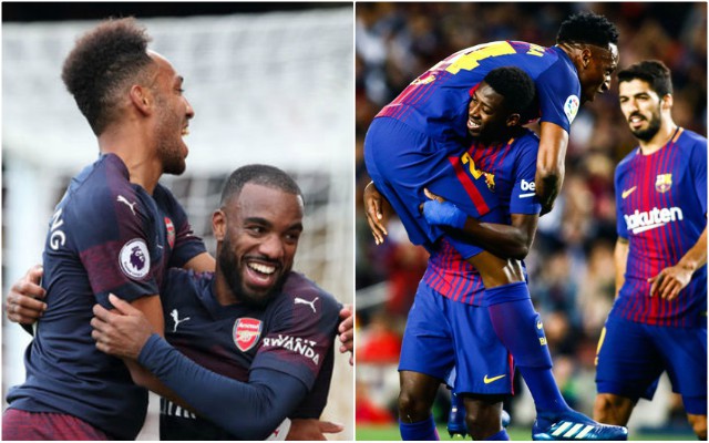 aubameyang lacazette dembele suarez arsenal barcelona