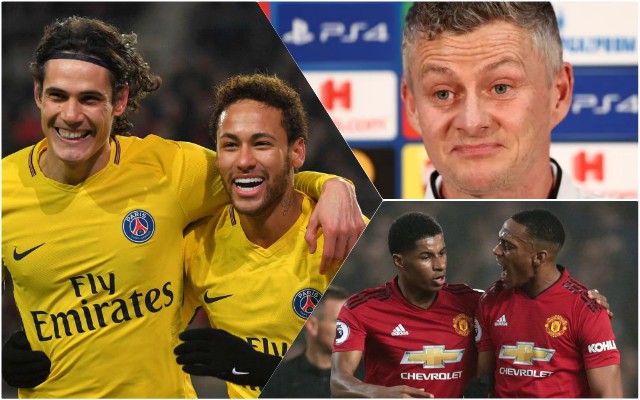 cavani neymar solskjaer martial rashford man utd psg