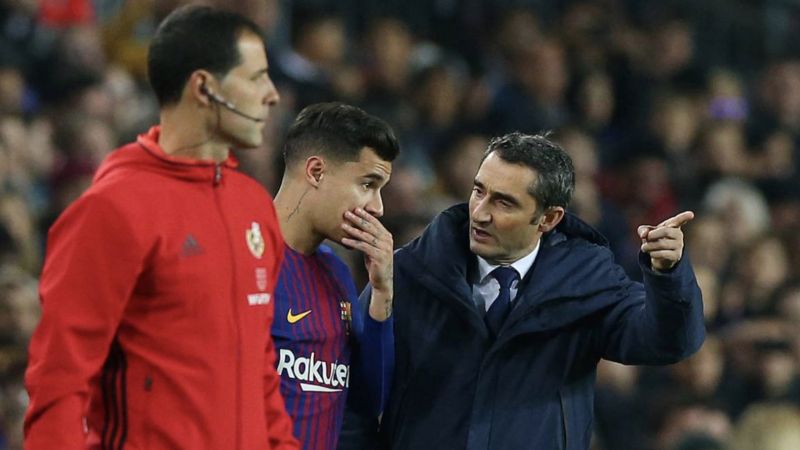 Philippe Coutinho and Barca boss Ernesto Valverde