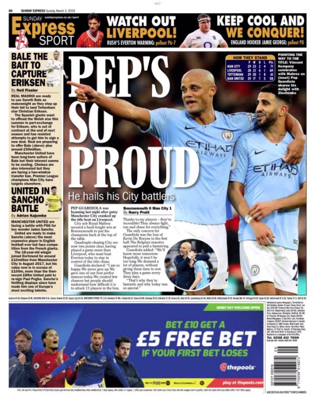 Sunday Express back page