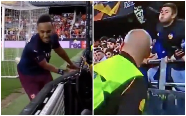 Aubameyang Valencia fan spitting