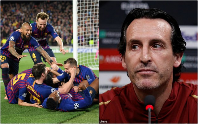 barcelona players arsenal manager unai emery