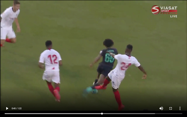 Video-Sevilla's-Gnagnon-sent-off-for-awful-challenge