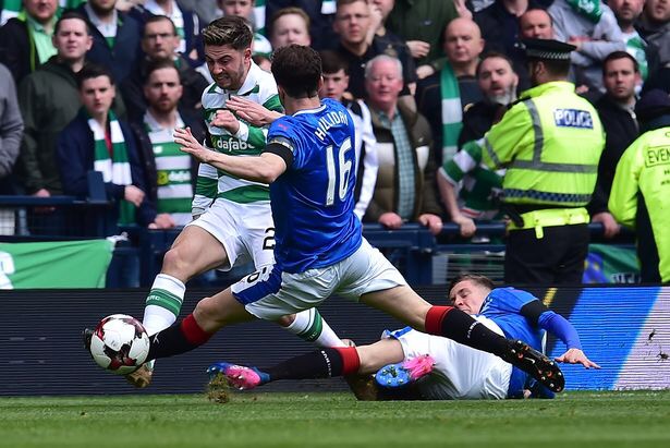 Andy Halliday in an Old Firm game