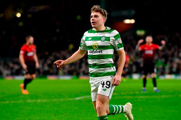 James Forrest in Celtic action