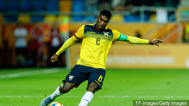 Jose Cifuentes in action for Ecuador
