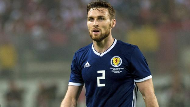 Stephen O'Donnell playing for Scotland