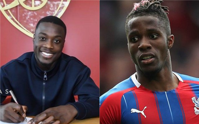 nicolas pepe wilfried zaha arsenal