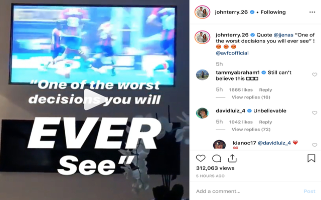 Terry-Instagram-reaction-to-Villa-goal-vs-Palace