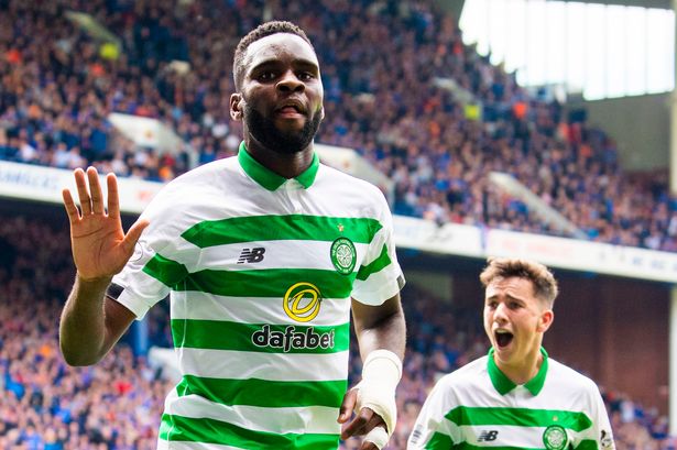 Edouard celebrates scoring at Ibrox