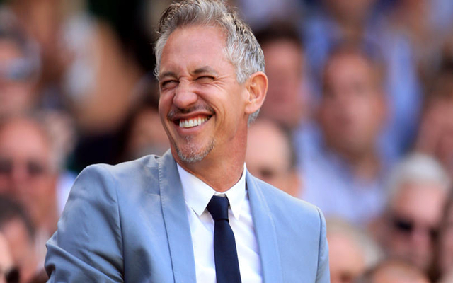 Lineker laughing.