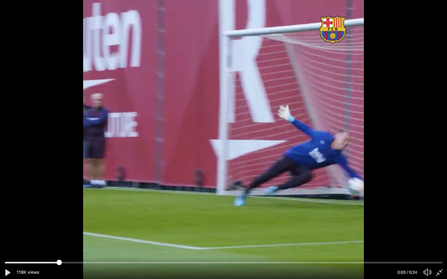 Video-Ter-Stegen-save-in-Barcelona-training