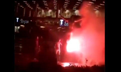 ibra-statue-fire