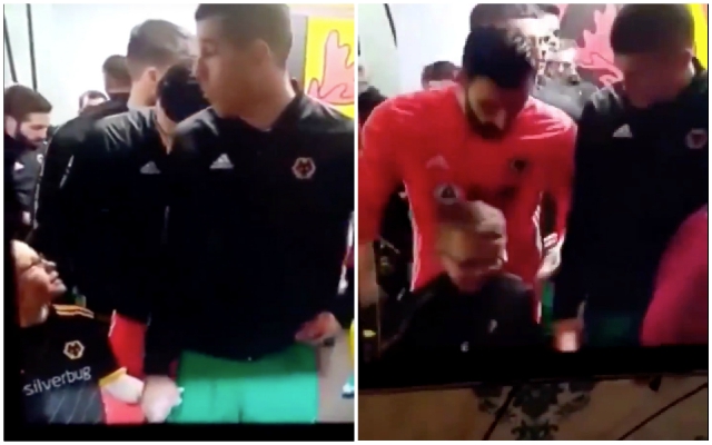 Patricio-gives-jacket-to-mascot