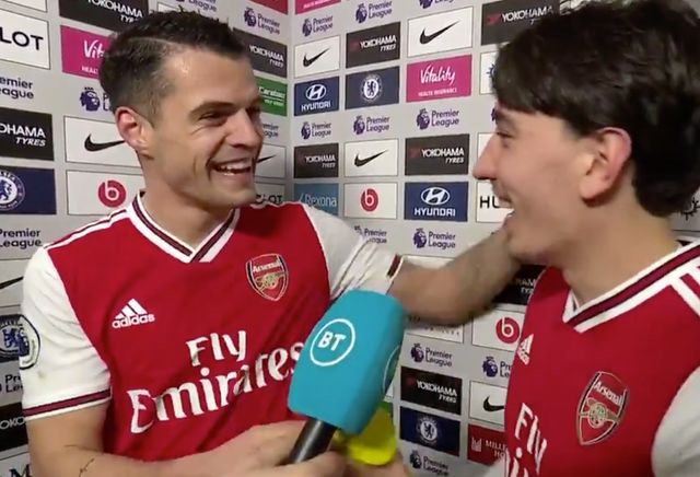Xhaka-Bellerin-post-match-interview-Arsenal-Chelsea