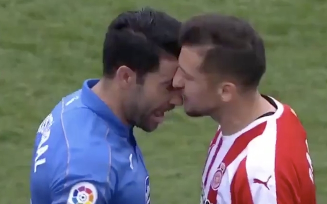 Cristobal and Granell go head to head in the incident that saw the Fuenlabrada player sent off